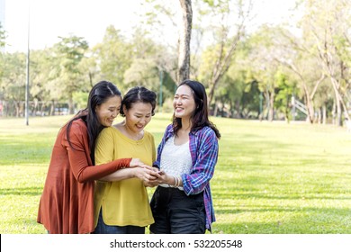 Asian Family Relaxing Lifestyle Concept