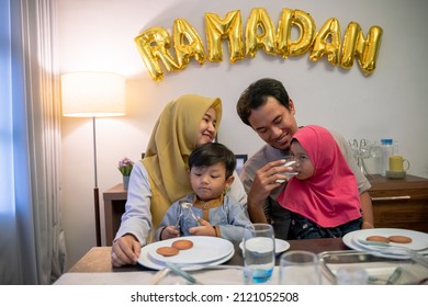 Asian Family Tradition Having Iftar Dinner Together