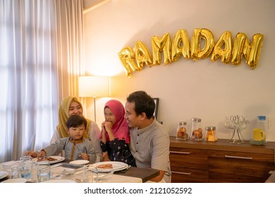 Asian Family Tradition Having Iftar Dinner Together