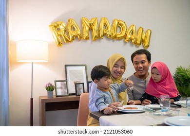 Asian Family Tradition Having Iftar Dinner Together