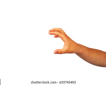 Asian Fat Girl's Hand Is Reaching Out To Grab Something.