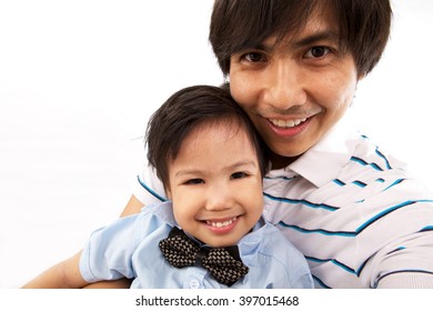 Asian Father And Son Self Portrait