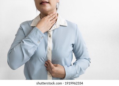 Asian Female Patient With Gastroesophageal Disorders,acid Reflux Disease,gastritis,indigestion,heartburn,burning Sensation In The Chest Epigastric Area,regurgitation Of Stomach Acid,health Problems 