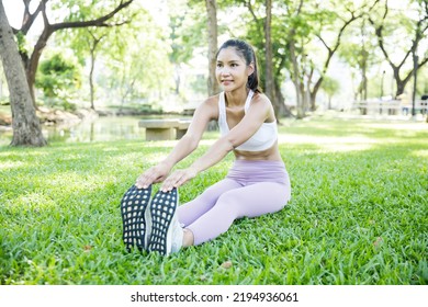 Asian Female Sport Girl In Park