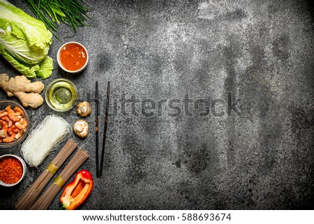 Similar – Image, Stock Photo Various Asian cooking ingredients