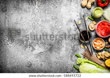 Similar – Image, Stock Photo Various Asian cooking ingredients