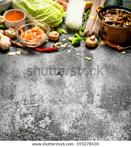 Similar – Image, Stock Photo Various Asian cooking ingredients