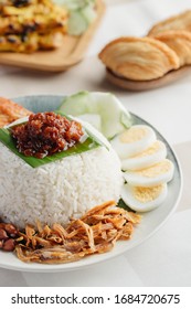 Asian Food Nasi Lemak With Sambal