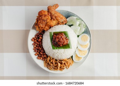 Asian Food Nasi Lemak With Sambal