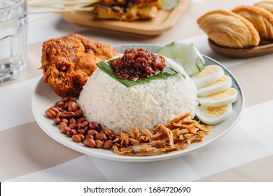 Asian Food Nasi Lemak With Sambal