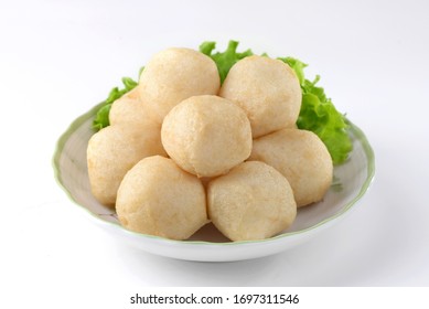 Asian Food - Tradition Feep Frying Fish Ball At Local Market In Malaysia 