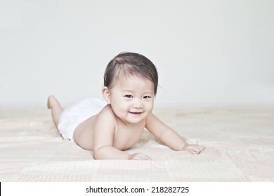 Asian Girl Baby In The Room