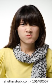 Asian Girl Does An Angry Face