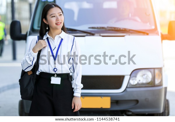 Asian Girl Happy Go Work Stock Photo Edit Now