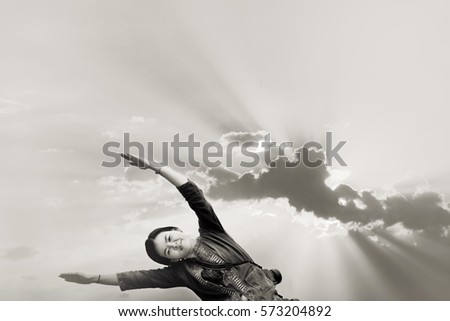 Similar – Image, Stock Photo Björn learns to fly