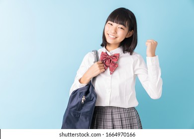 Asian Girl Student , School Uniform,