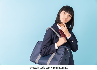 asian girl student , School uniform,