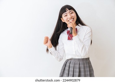 asian girl student ,School uniform,karaoke - Shutterstock ID 2244902879