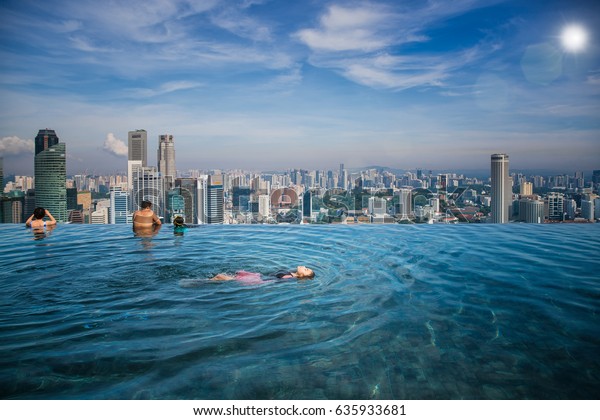 Asian Girl Swim Swimming Pool On Stock Photo (Edit Now) 635933681