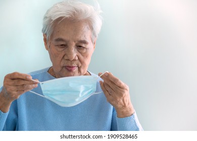 Asian Granny Woman Wearing Medical Mask Stock Photo 1909528465 ...