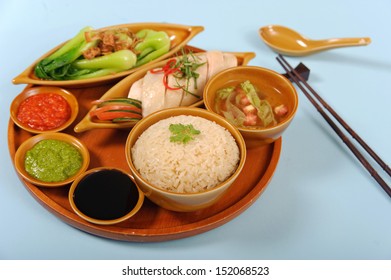 Asian Hainanese Chicken rice set