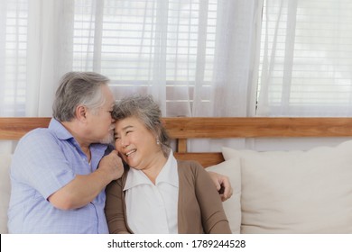 Asian happy retired senior smiling cute eldery couple enjoying & laughing dancing together in home. Romantic relationship of lovely & beautiful marriage lover with happiness lifestyle after retirement - Powered by Shutterstock