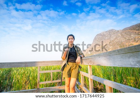 Similar – Image, Stock Photo wooden bridge Trip Freedom