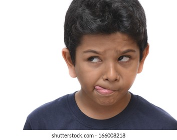 Asian Indian Kid With Face Expression