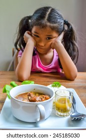 Asian Kid Getting Bored Of Food Refusing Meal With Appetite Loss, No Hungry Habit 