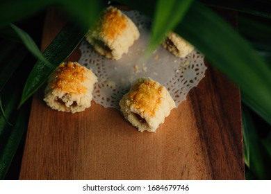 Asian Kuih Tart Nenas On Wooden Board