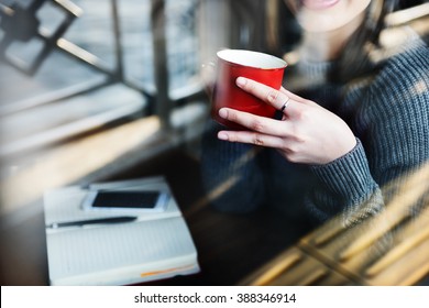 Asian Lady Enjoying Cup Coffee Cafe Concept - Powered by Shutterstock