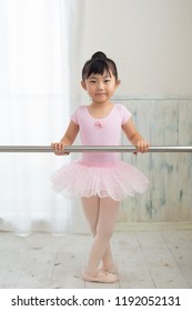 Asian Little Ballerina On Lesson