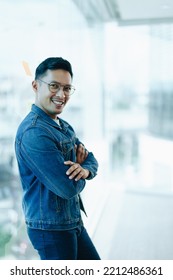 Asian Male Business Owner Smiling In Front, Showing His Success In Business Investment.