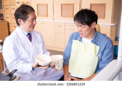 Asian Male Doctor And Patient (dentist)