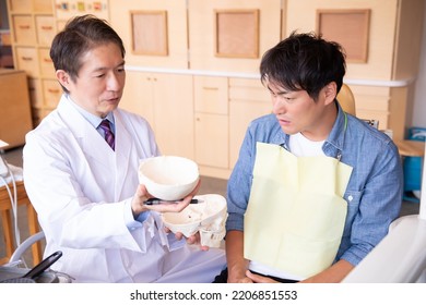 Asian Male Doctor And Patient (dentist)