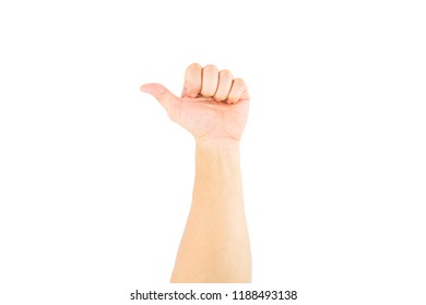 Asian male hand giving thumb up on white background with clipping paht. - Shutterstock ID 1188493138