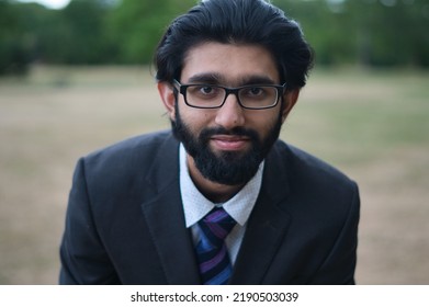 Asian Male Posing At Local Public Park Of Luton England UK