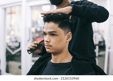 Asian Man Barbershop Hair Stylists 260nw 2126153960 