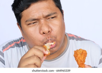 Asian Man Eat Fried Chicken Stock Photo 644965339 | Shutterstock