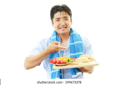 Asian Man Eating Meals Stock Photo 199673378 | Shutterstock