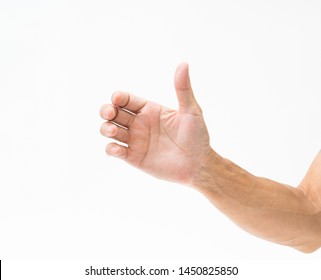 Asian Man Hand Arm On White Background