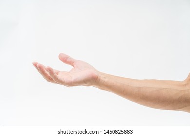 Asian Man Hand Arm On White Background