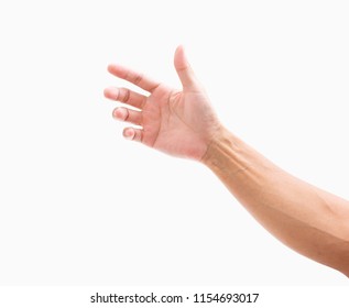 Asian man hand isolated on white background. clipping path - Shutterstock ID 1154693017