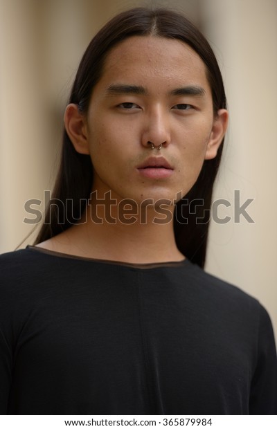 Asian Man Long Hairstyle Outdoors Stock Photo Edit Now 365879984