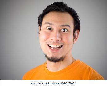 Asian Man Make Evil Smile Face.