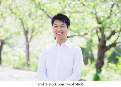 asian man in the park