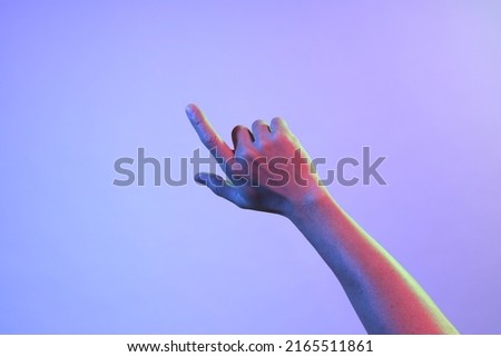 Similar – Image, Stock Photo Woman making a rock sign with her hand