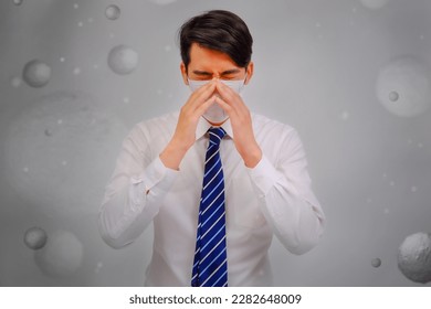 Asian man wear masks to protect PM 2.5 dust and air pollution, air pollution concept, healthcare concept.
 - Shutterstock ID 2282648009
