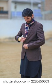 An Asian Man, Winter Outfit. Swat Pakistan. Dated 3rd January 2022.