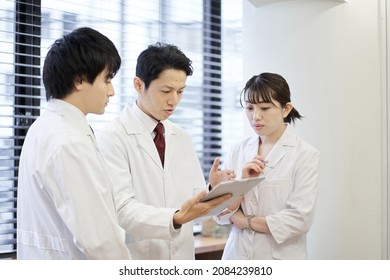 Asian Medical Personnel Having A Meeting